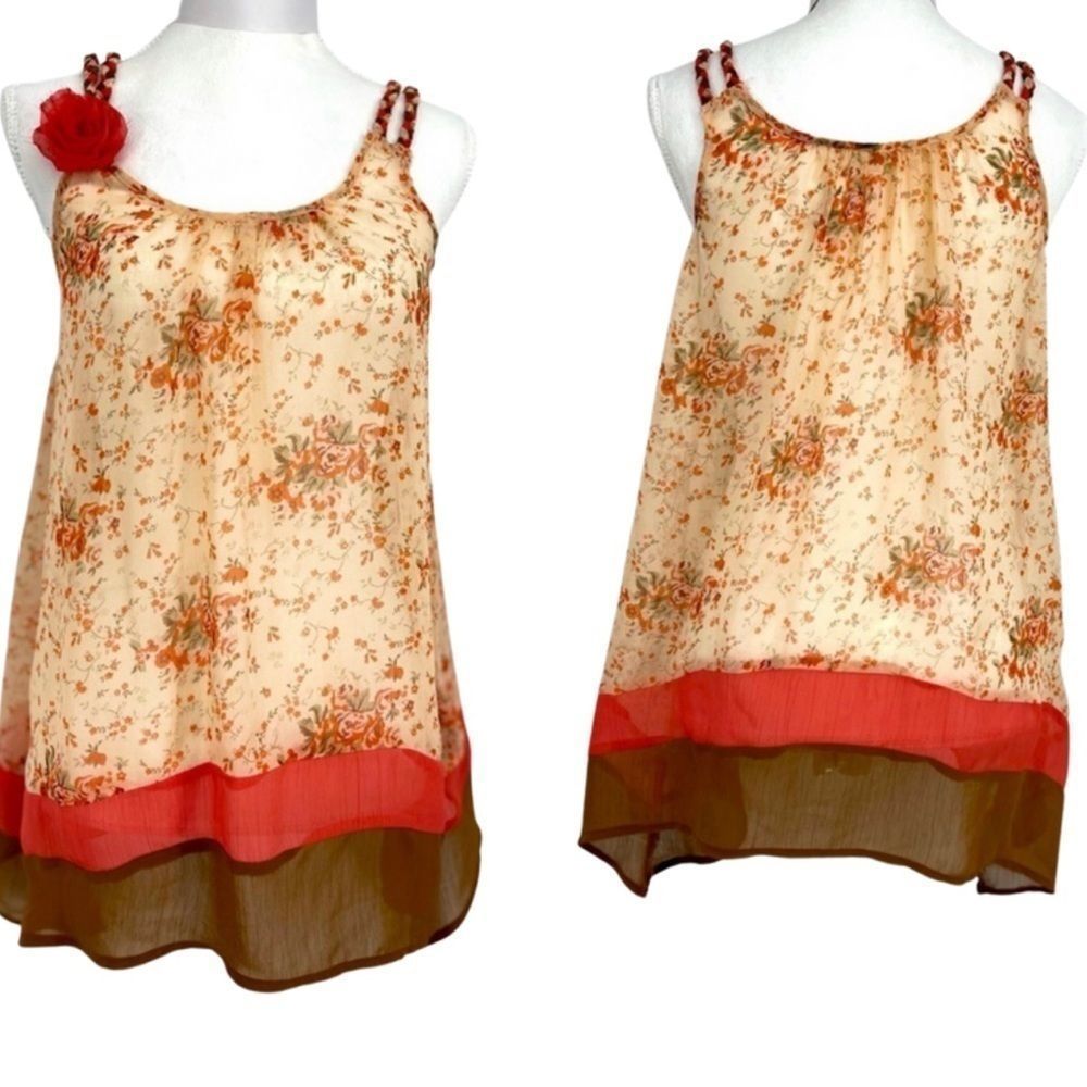 Mine braided strap sheer tank size small